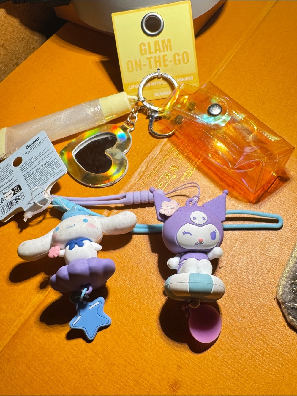 Sanrio Lavender, White & Light Blue Mini Keychain Pair